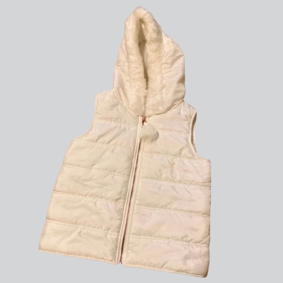 White Winter Vest w/Gold-Detail (NWOT) - Picture 1 of 5